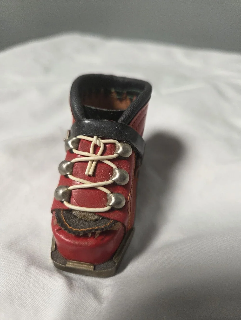 vintage Austrian souvenir miniature leather boot marked Innsbruck